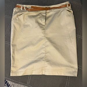 MNG khaki pencil skirt